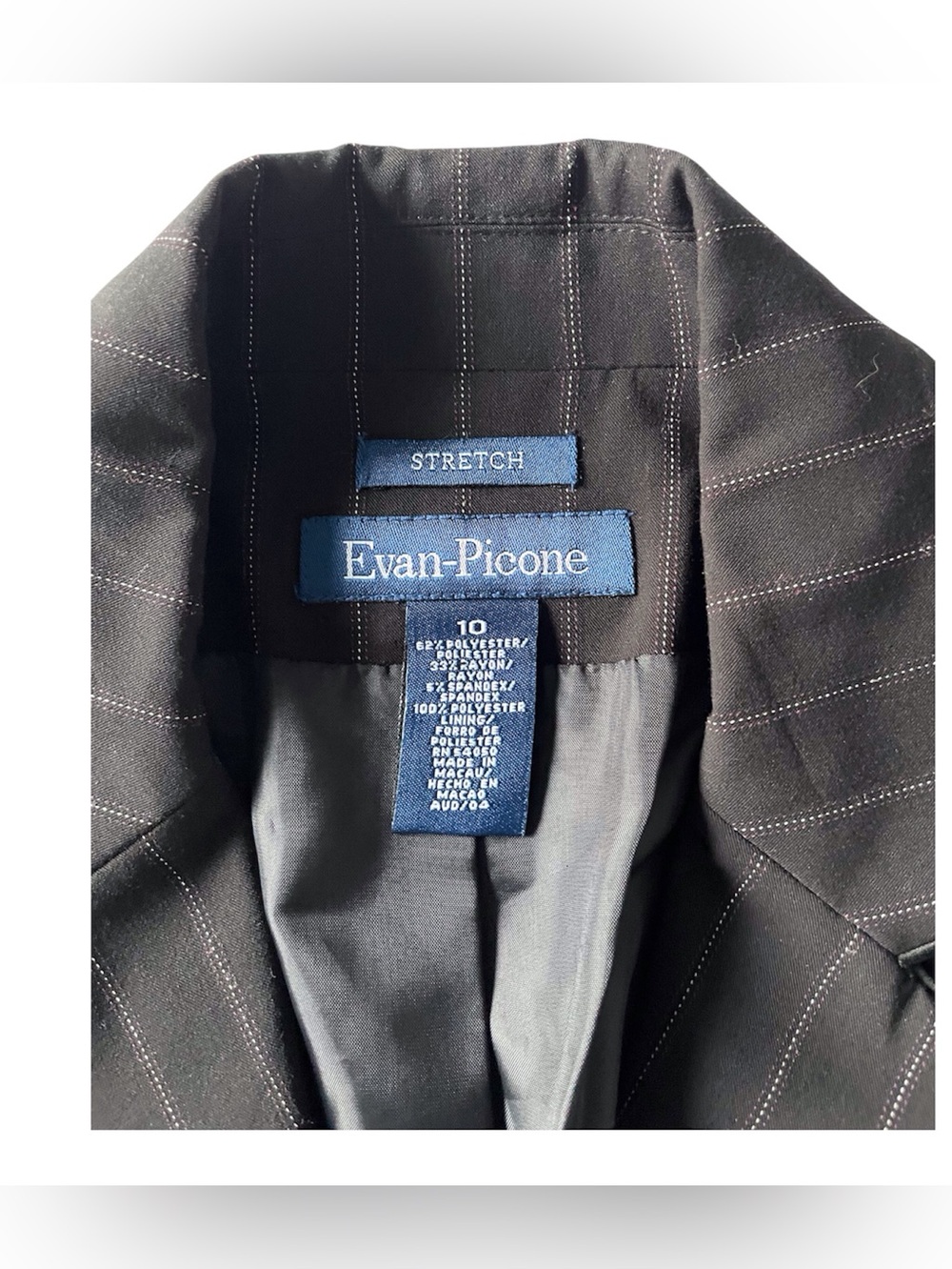 Evan-Picone Women's Pinstripe Blazer,10 - Picture 2 of 8